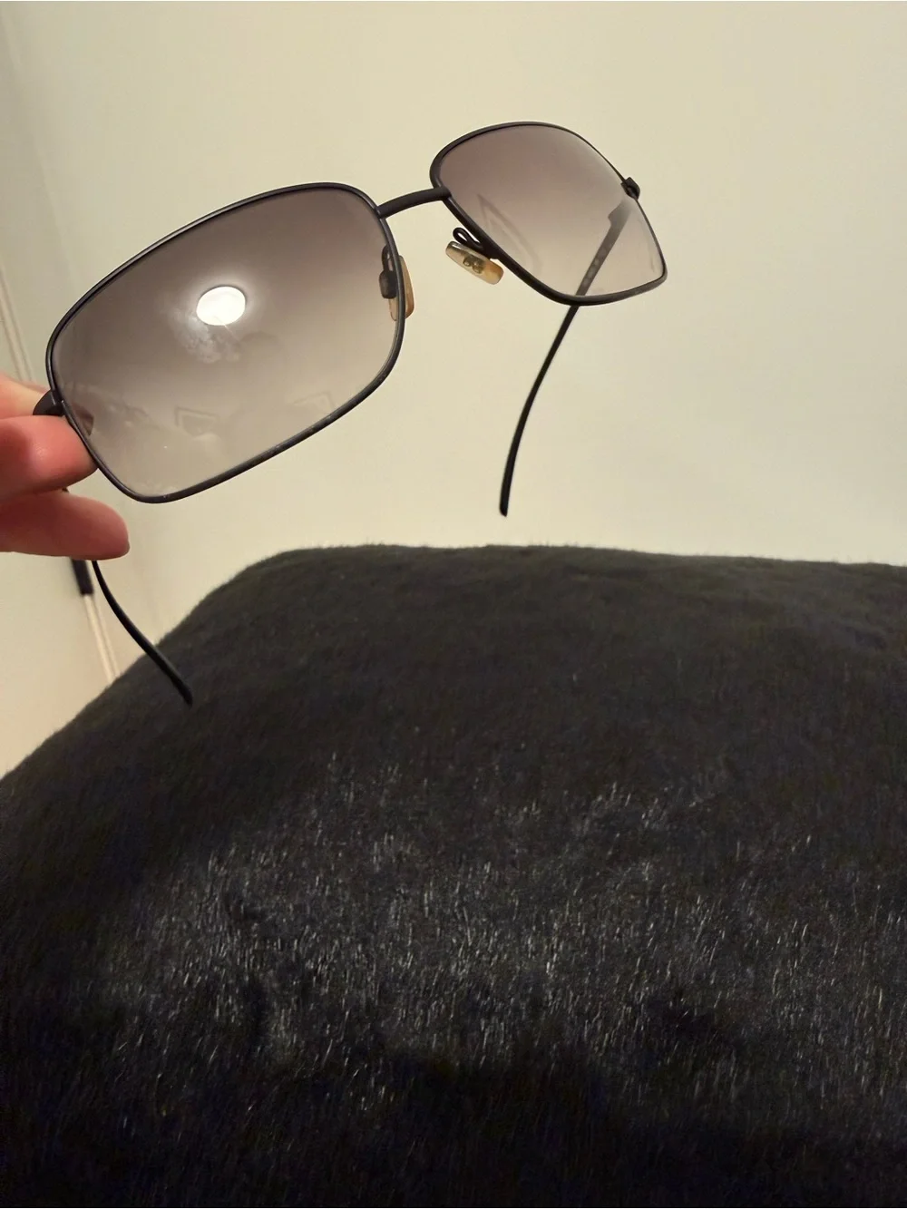 Vintage Dolce & Gabbana Black Metal Frame Sunglasses with Dark Smoke Lenses